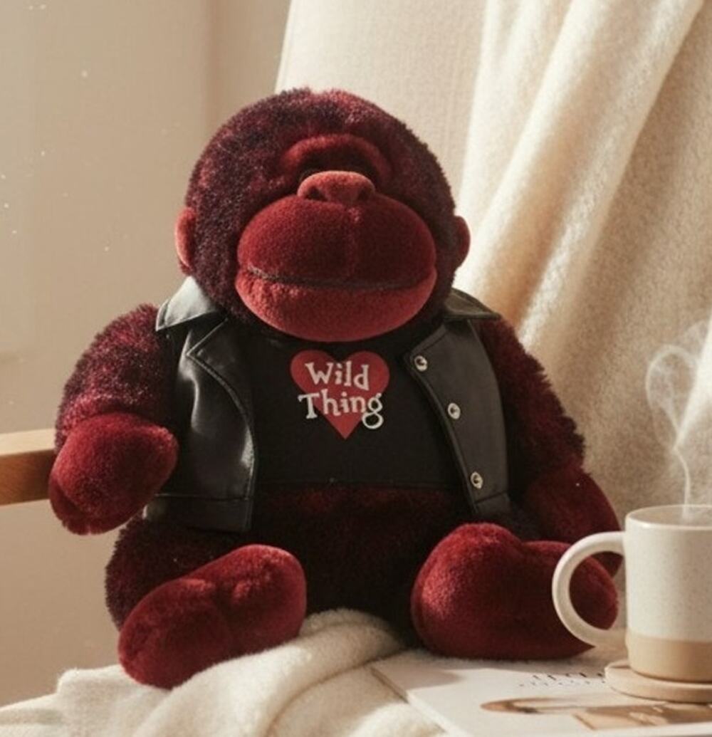 Dan Dee Gorilla Plush Wild Thing Velvet Red Fur Stuffed Toy 20"